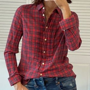 J. Crew Tartan Tuxedo Shirt in Blue & Red Plaid❤️
